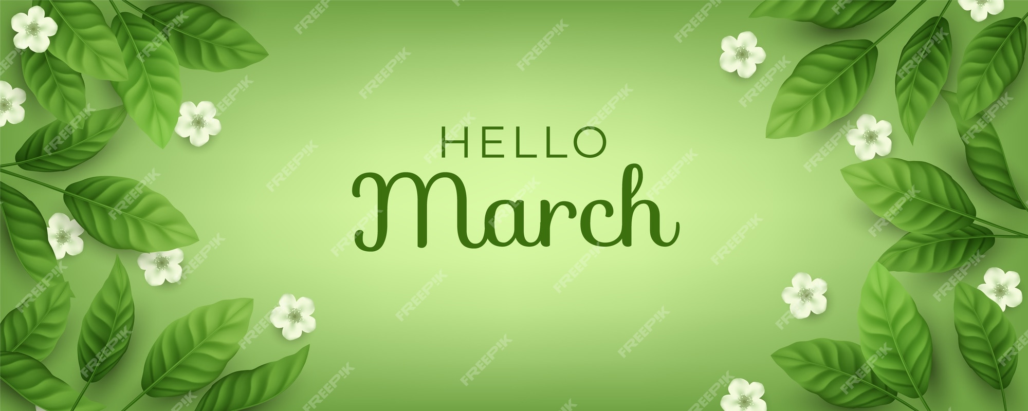 Free Vector | Realistic hello march background and banner