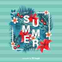 Free vector realistic hello summer background