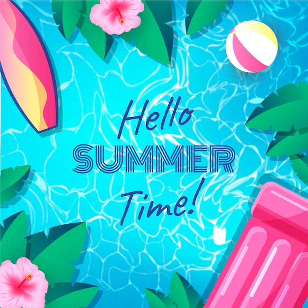 Free vector realistic hello summer concept