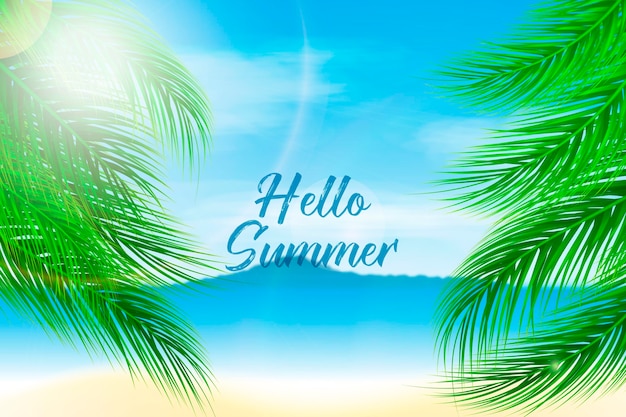 Realistic hello summer concept