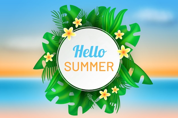 Realistic hello summer design