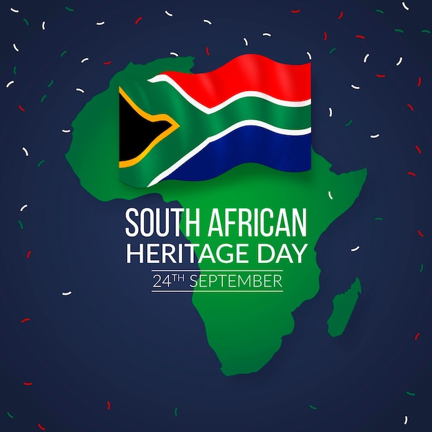 Vettore gratuito evento realistico della giornata del patrimonio in sudafrica