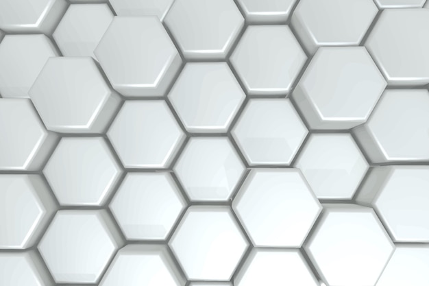 Realistic hexagons 3d geometric background