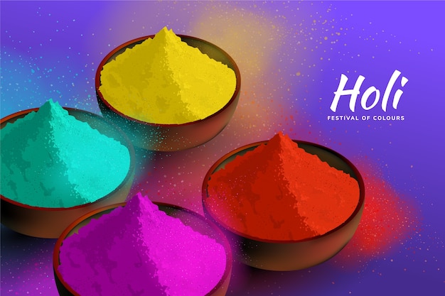 Realistic holi background