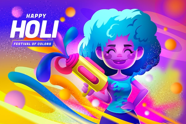 무료 벡터 현실적인 holi 배경