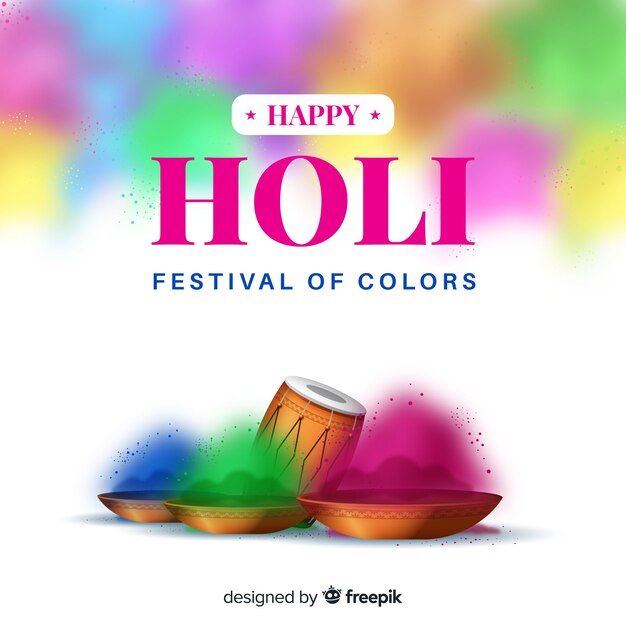 Realistic holi festival background