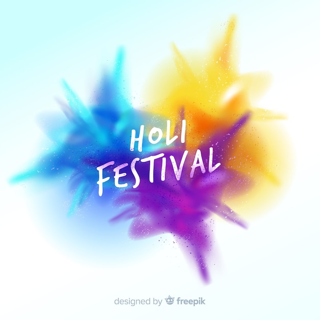 Realistic holi festival background