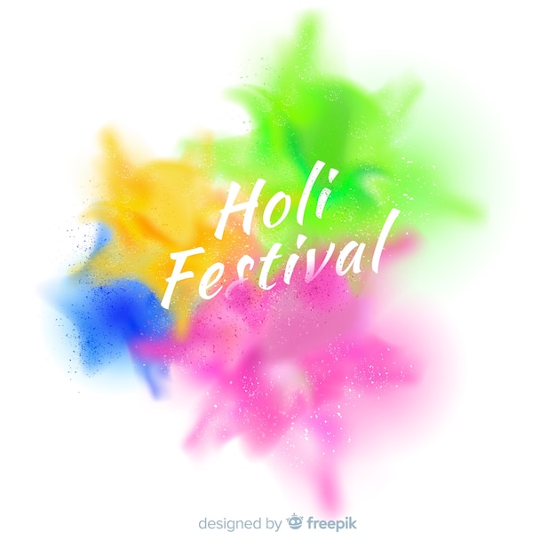 Vettore gratuito sfondo di festival di holi realistico