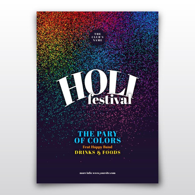 Realistic holi festival flyer