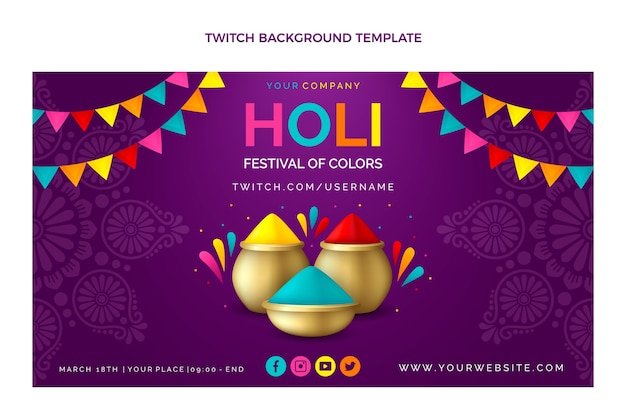 Sfondo realistico holi twitch