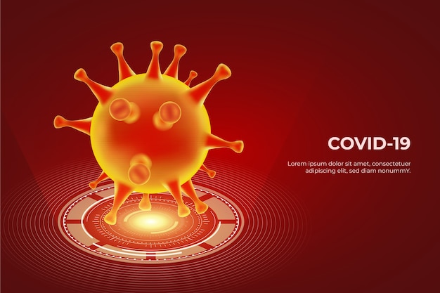 Realistic hologram of coronavirus wallpaper