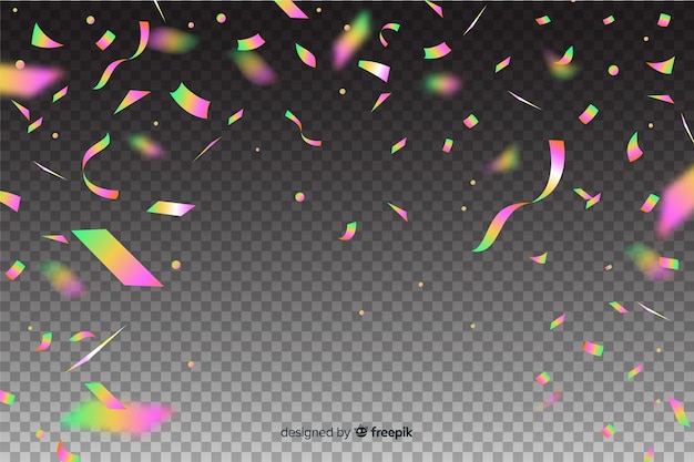 Free vector realistic holographic confetti background