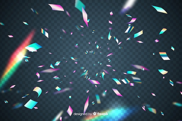 Free vector realistic holographic confetti background