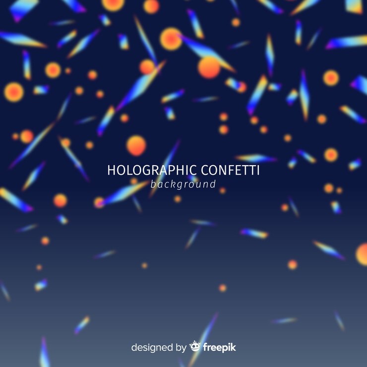 Free Vector realistic holographic confetti falling background
