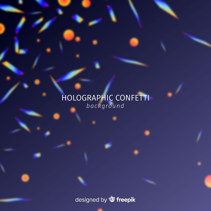 Free Vector realistic holographic confetti falling background