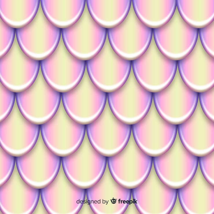 Free Vector realistic holographic mermaid tail background