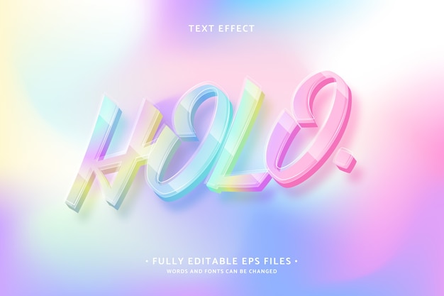 Free vector realistic holographic text effect