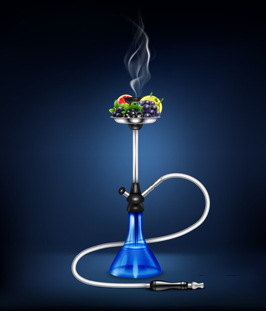 Realistic Hookah Fruit Composition