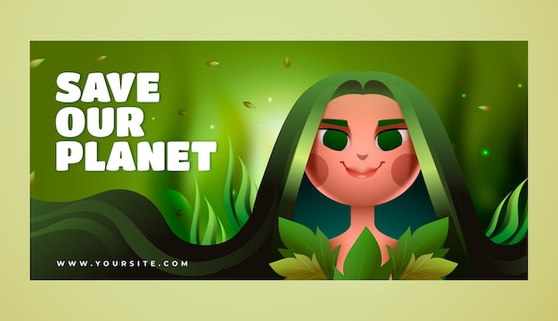 Realistic horizontal banner template for earth day celebration