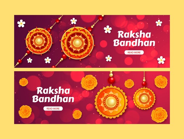 raksha bandhan 축제 축하를 위한 현실적인 가로 배너 템플릿