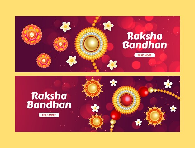 raksha bandhan 축제 축하를 위한 현실적인 가로 배너 템플릿