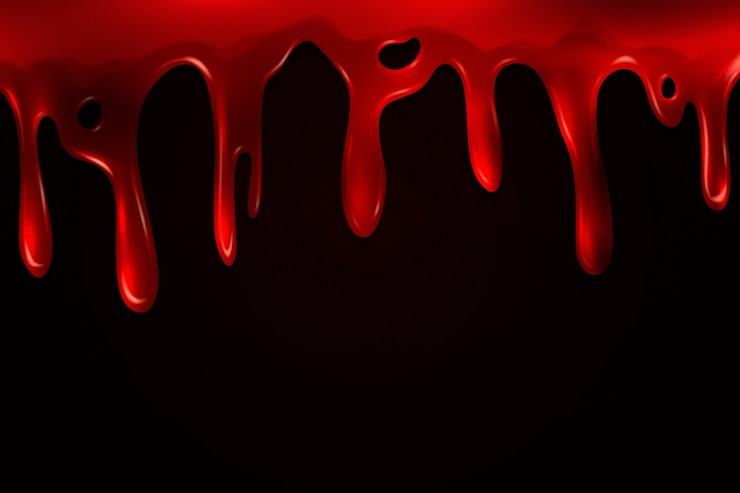 ฟรี Vector realistic horror blood dripping background