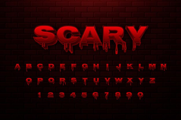 Free vector realistic horror bloody font