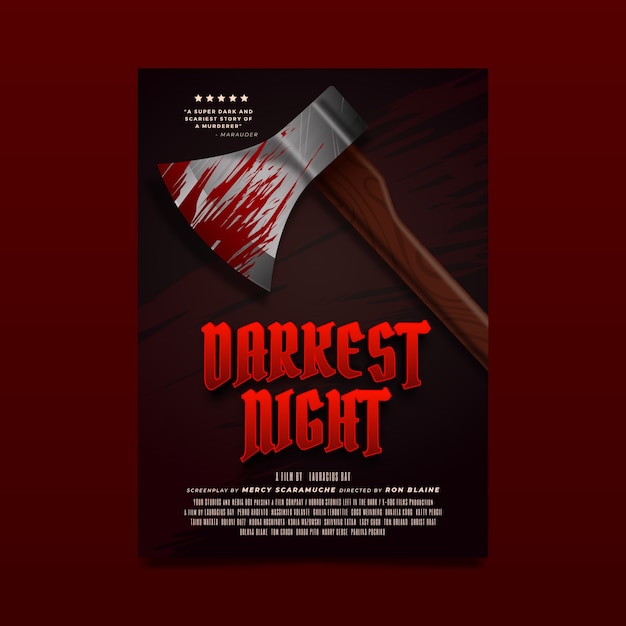 Free vector realistic horror movie poster