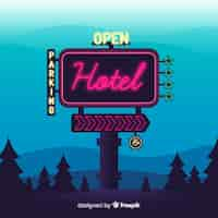 Free vector realistic hotel neon sign