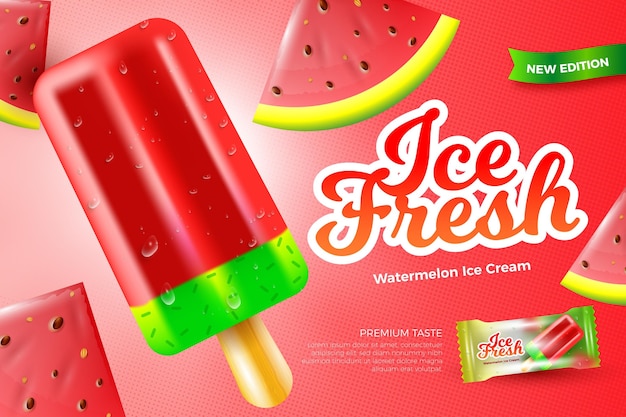 Free vector realistic ice cream ad concept