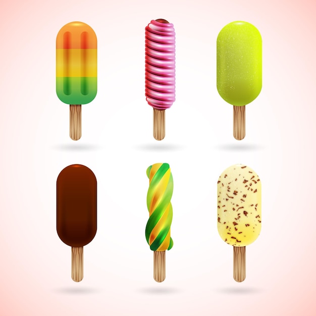 Free vector realistic ice cream collection