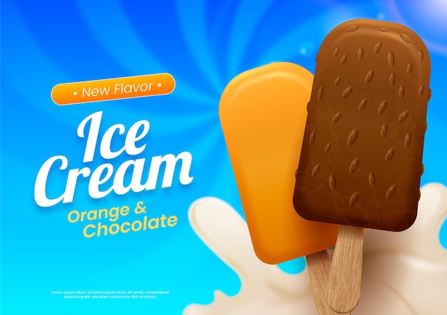 Free vector realistic ice cream promo