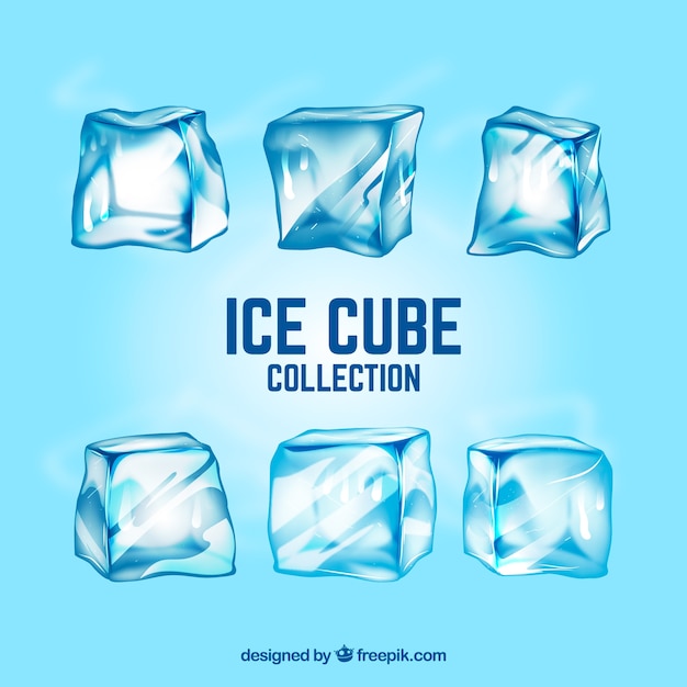 Free vector realistic ice cube collection