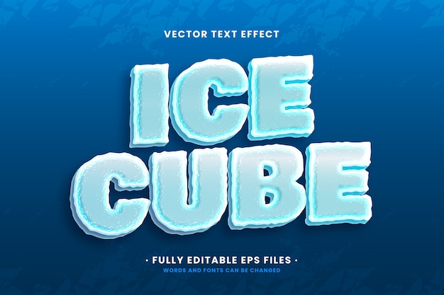 Free vector realistic ice text effect