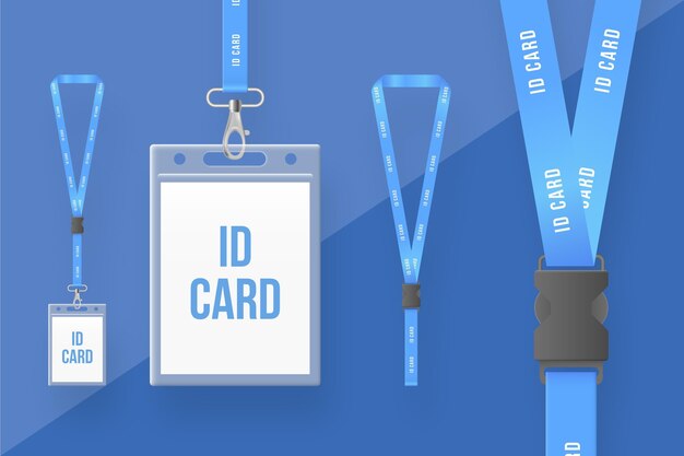 Realistic id card stationery collection