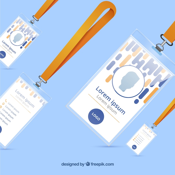 Free Vector realistic id card with plastic support