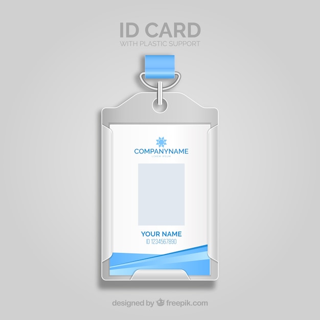 Free vector realistic id card with plastic support