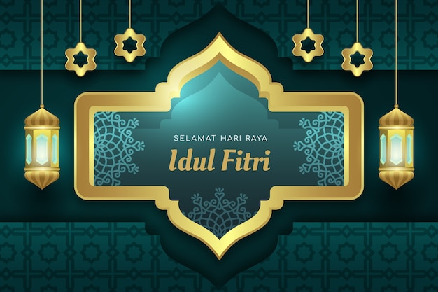 Free vector realistic idul fitri background