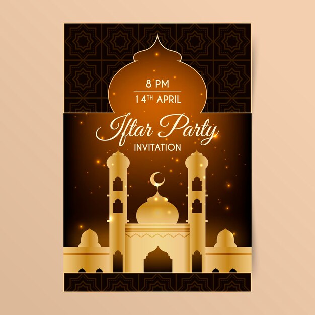 Realistic iftar invitation template