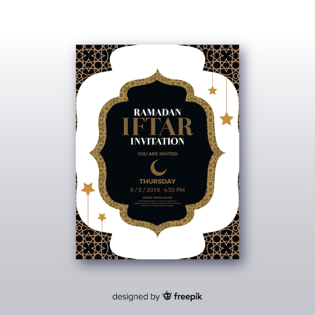 Free vector realistic iftar invitation