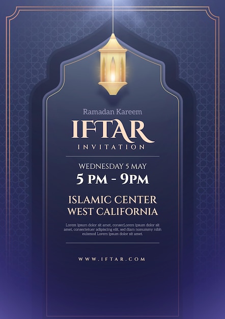 Free vector realistic iftar vertical poster template