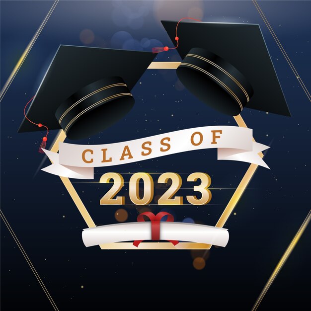 Realistic illustration for class of 2023 graduation