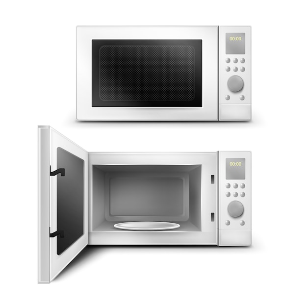 Realistic illustration of the microwave oven