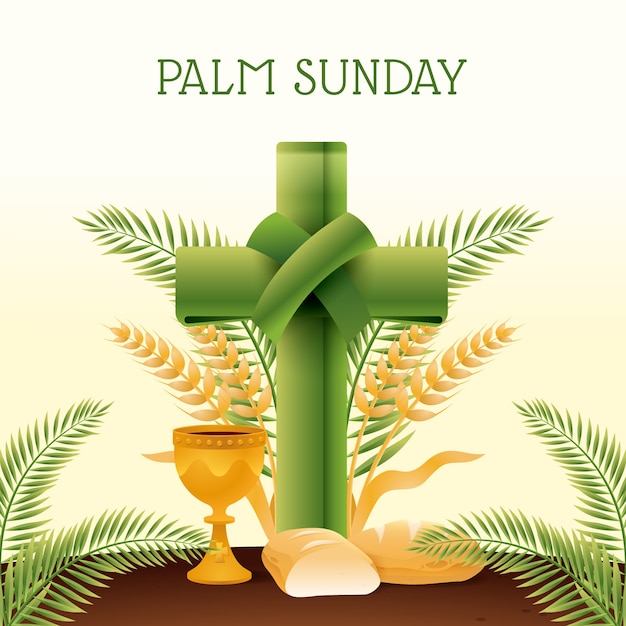 Vettore gratuito illustrazione realistica per palm sunday.