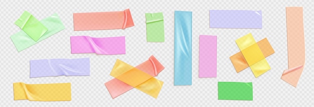 Free vector realistic illustration set of colourful tape