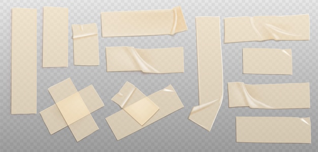 Free vector realistic illustration set of transparent tape