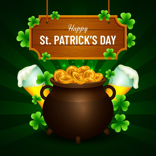 Free vector realistic illustration for st patrick's day celebration