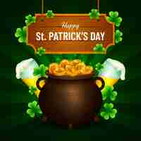 Free vector realistic illustration for st patrick's day celebration