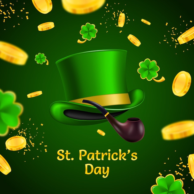 Free vector realistic illustration for st patrick's day celebration