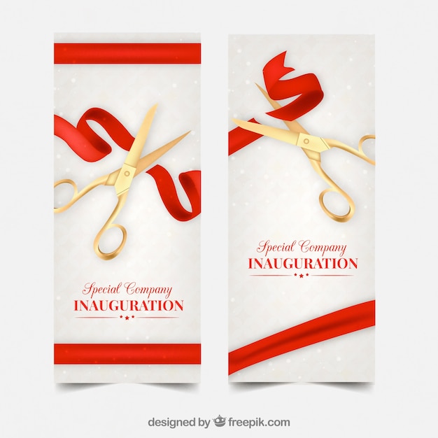 Free vector realistic inauguration ceremony banners